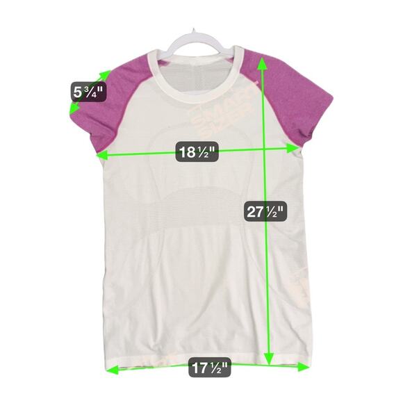 Lululemon Run Swiftly Tech Short Sleeve Women 12 White Ultra Violet Stretch Gym - Picture 3 of 6